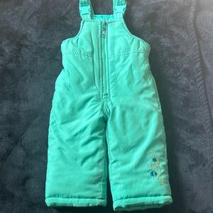 London Fog Infant Girls Turquoise Snow Ski Bib Size 12M